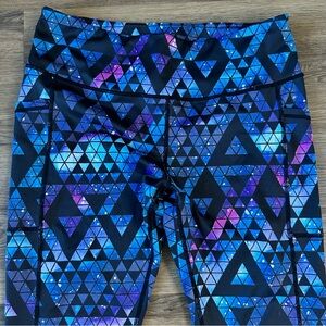 Constantly Varied Gear Galaxy Space Stardust Leggings CVG Pockets Womens XL 27”